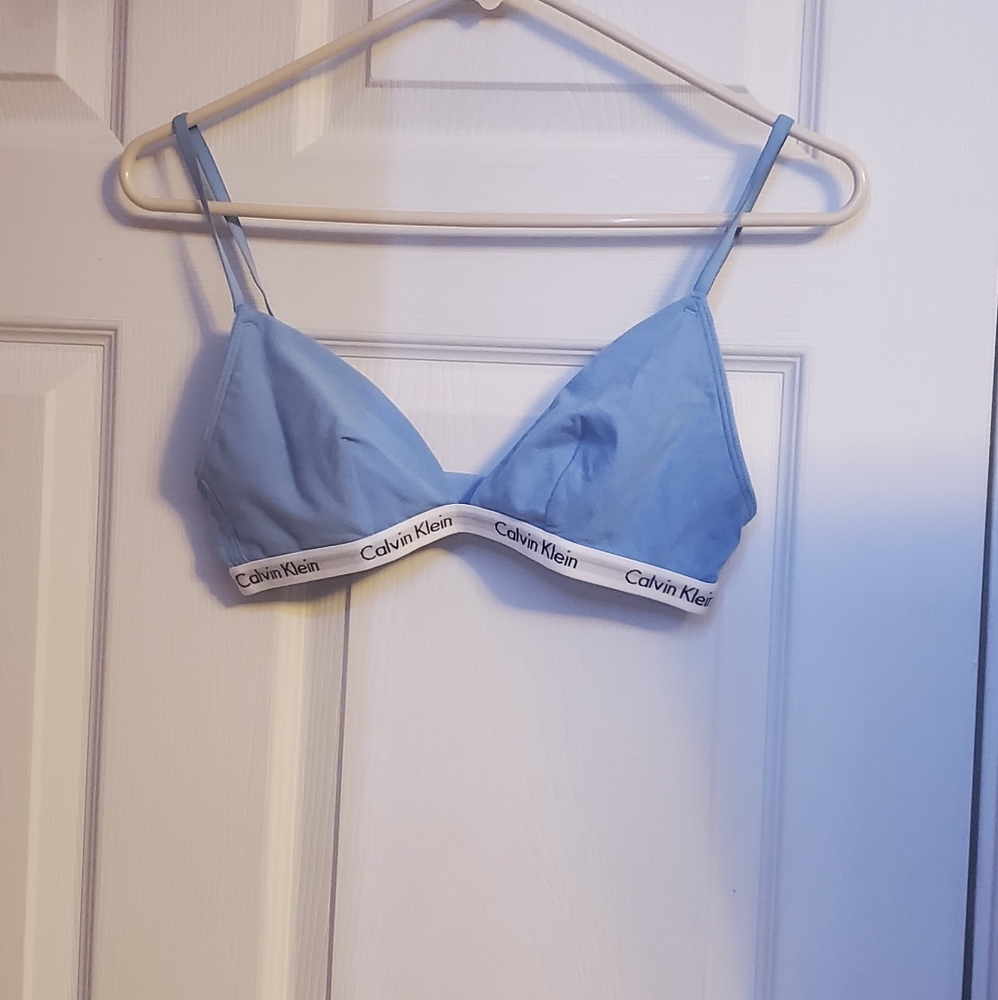 Blue Calvin Klein bralette